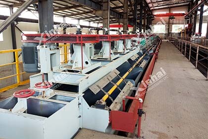 Flotation machines in gold and copper processing plant